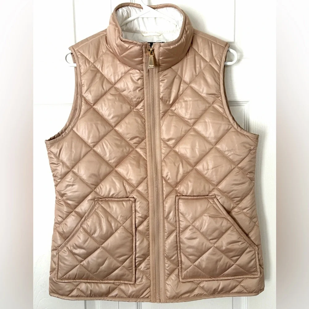 Kate spade Women’s Vest Full Zip Quilted Toasted Peanut Vest size Medium NWOT
